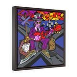 A deal at the crossroads - Framed Canvas Print