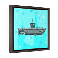 Sub Blue - Framed Canvas Print