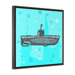 Sub Blue - Framed Canvas Print