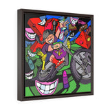 Motorcycle Momma Spreading smiles on her ride through life - Framed Canvas Print