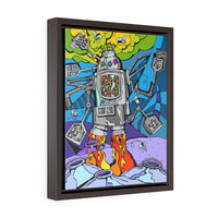 Robot Jellybean Swatter - Framed Canvas Print