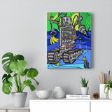 Robot Banana Driller - Canvas Print