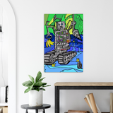 Robot Banana Driller - Metal Print