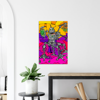 Robot Pickle Plucker - Metal Print