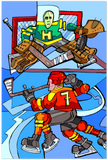 Old Time Hockey - Metal Print